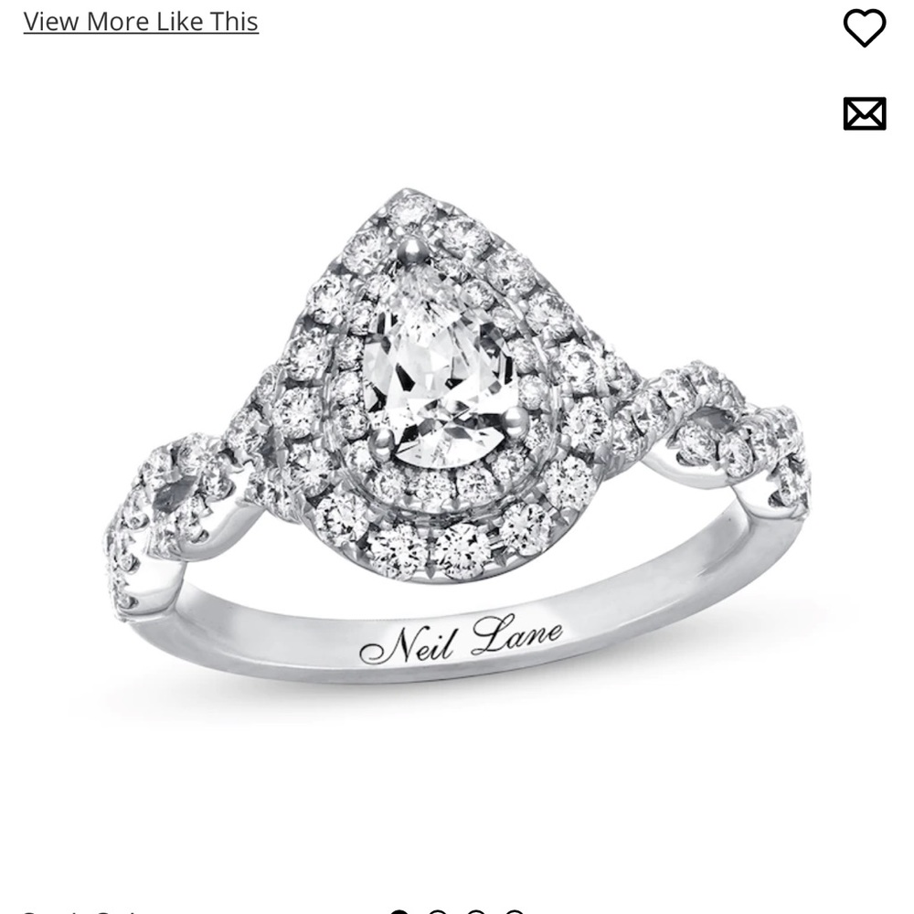 14K white gold diamond engagement 1 1/8 ct ring from Zales size 7